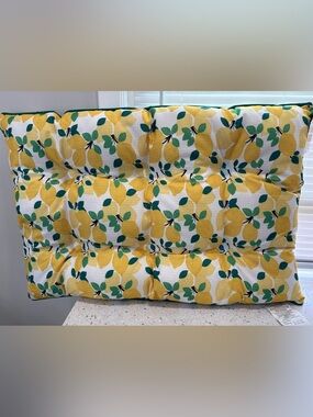 NWT Lemon Print/Green Stripe Reversible Pet Crate Mat - Yellow & Green
